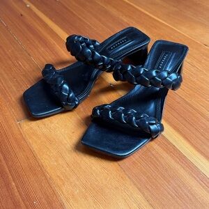Topshop Braided Mule in Black Size US 7.5 UK 38